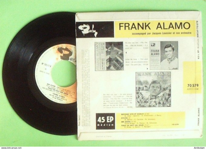 Alamo Franck 45T EP Reviens vitre et oublie (languette) 1963