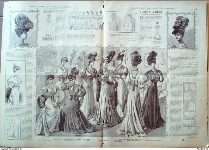 La Mode illustrée journal 1906 n° 35 Toilette de réunion