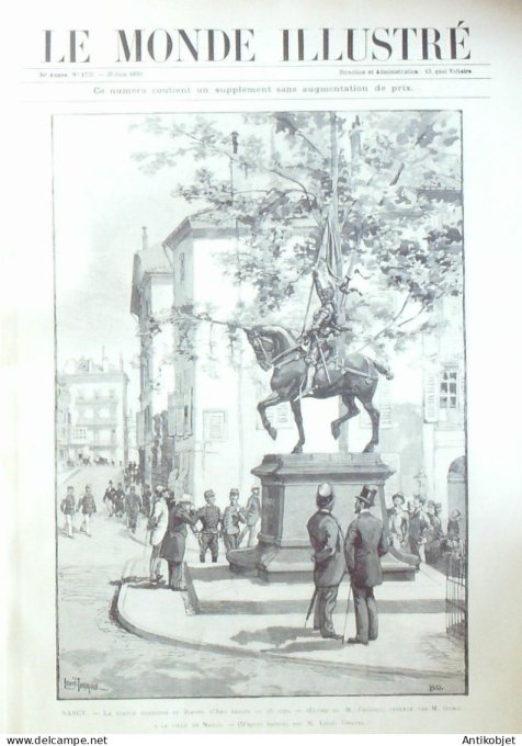 Le Monde illustré 1890 n°1735 Nancy (54) Jeanne-D'Arc Allemagne Oberhausen Vénus de Milo