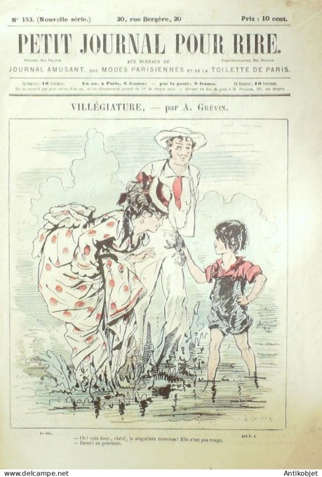 Petit journal pour Rire 1868 #  153 Croquis Parisiens Darjou
