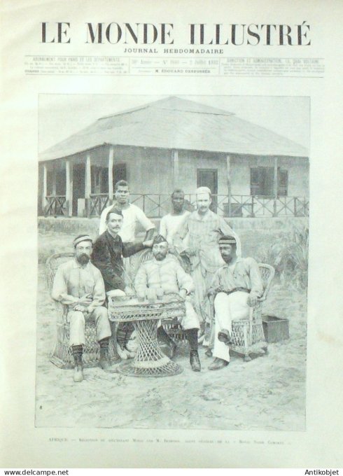 Le Monde illustré 1892 n°1840 Niger Nupé Soudan Khartoum Tchad Russie Moscou Kalouga