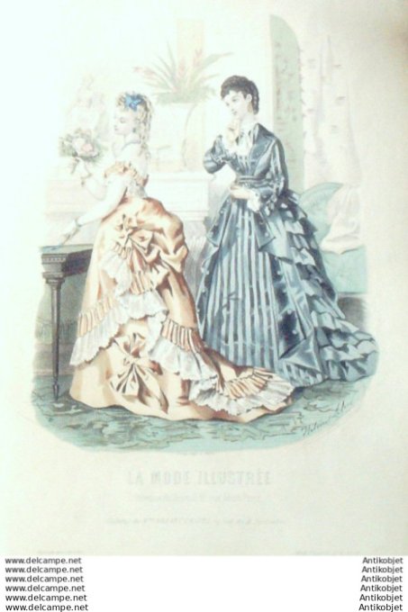 Gravure Mode illustree 1873 # 20 (Old Fashion plate)