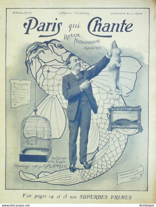 Paris qui chante 1905 n°115 Galipaux De Verlac Barat De Ruy Kerlecq Barnell