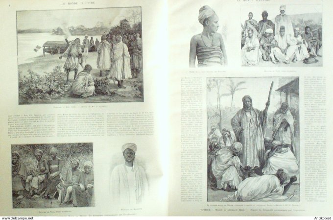 Le Monde illustré 1892 n°1840 Niger Nupé Soudan Khartoum Tchad Russie Moscou Kalouga