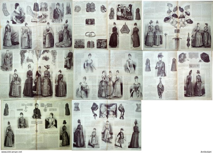 Mode illustree  1889 Lot de 9 journaux