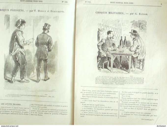 Petit journal pour Rire 1868 #  153 Croquis Parisiens Darjou