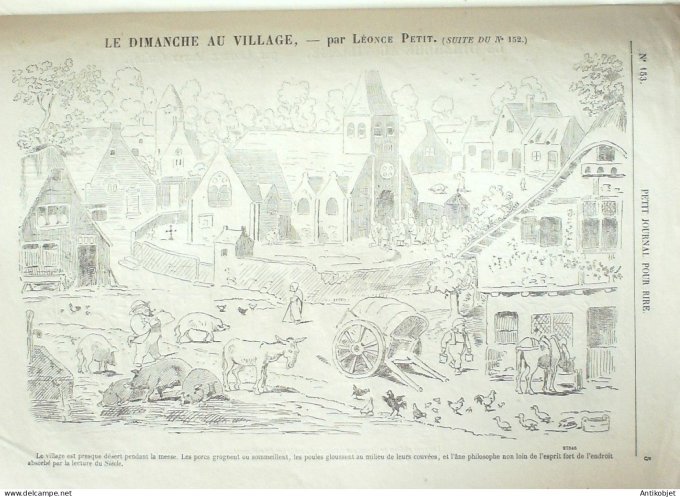 Petit journal pour Rire 1868 #  153 Croquis Parisiens Darjou