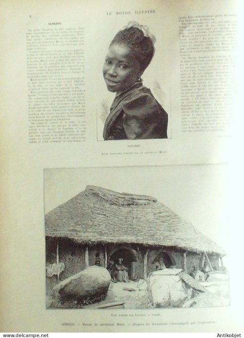 Le Monde illustré 1892 n°1840 Niger Nupé Soudan Khartoum Tchad Russie Moscou Kalouga