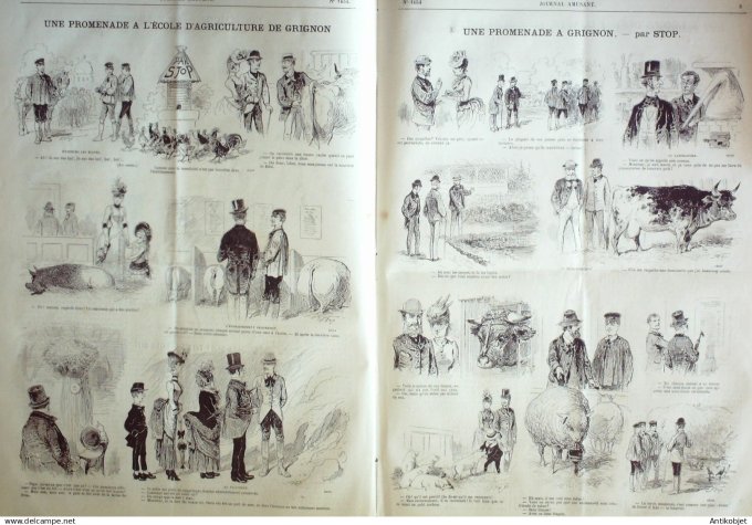 Le Journal Amusant 1884 # 1454 Une promenade a Grignon par Stop,