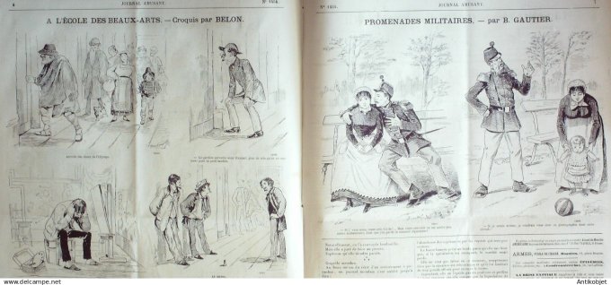 Le Journal Amusant 1884 # 1454 Une promenade a Grignon par Stop,