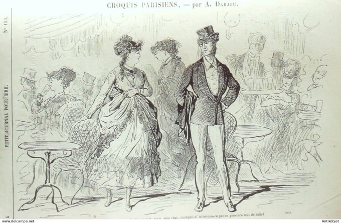 Petit journal pour Rire 1868 #  153 Croquis Parisiens Darjou