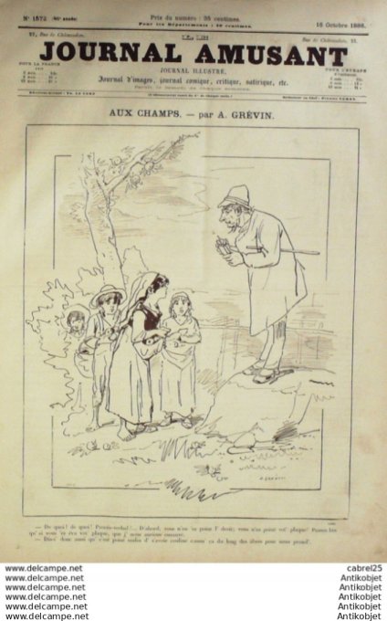 Le Journal Amusant 1886 # 1572 Theattre du chateau d'eau premiere de Juarez par Henriot