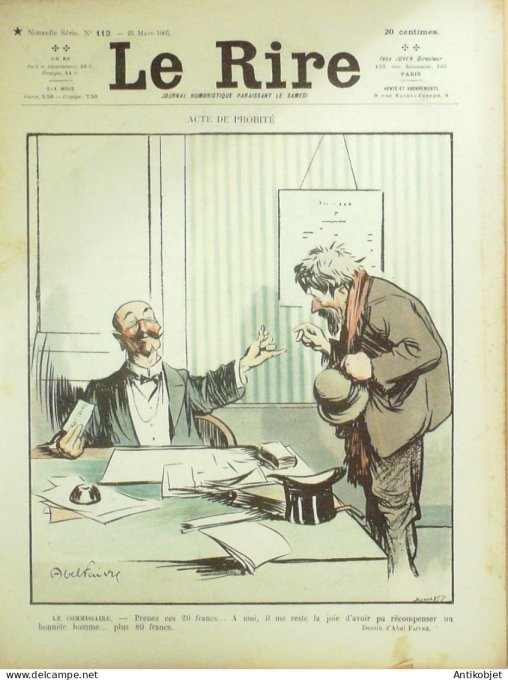 Le Rire 1905-03-25 # 112 Journal humoristique Ed.Originale Honoraires