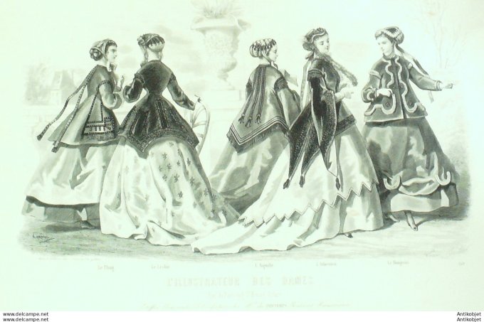 Gravure de mode L'illustrateur des Dames 1866 n°159