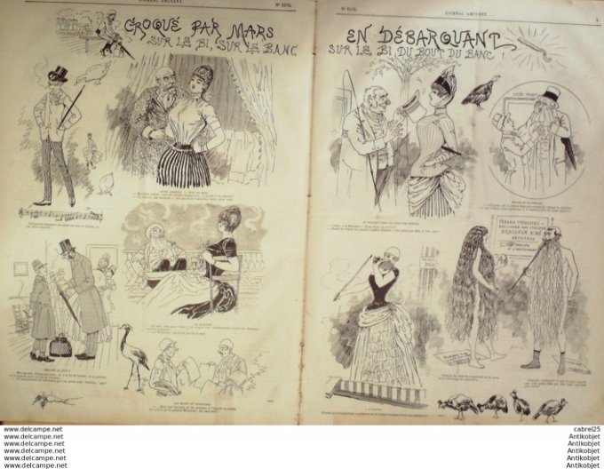 Le Journal Amusant 1886 # 1572 Theattre du chateau d'eau premiere de Juarez par Henriot