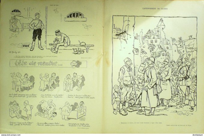 Le Rire Rouge 1916-07- 8 #  86 Journal humoristique Ed.Originale Cantonnement