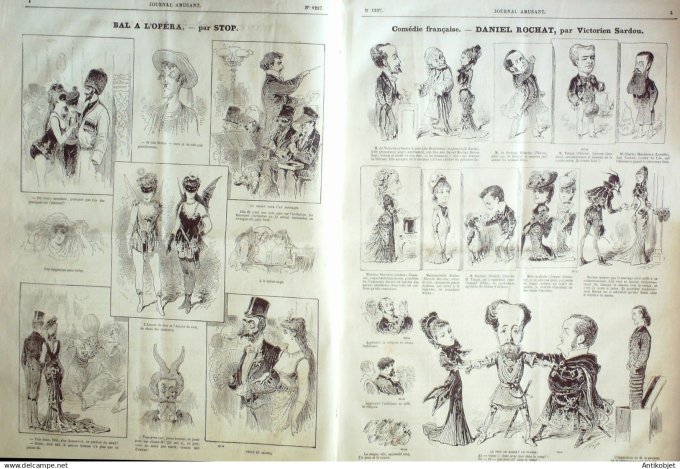 Le Journal Amusant 1880 # 1227 Comedie Victor Sardou Daniel Rochat par Stop