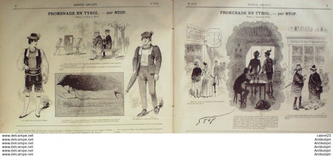 Le Journal Amusant 1886 # 1572 Theattre du chateau d'eau premiere de Juarez par Henriot