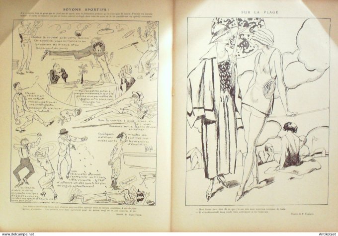 Le Rire 1923-08-11 # 236 Journal humoristique Ed.Originale Sur la plage