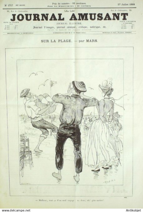 Le Journal Amusant 1889 # 1717 Peche pratique par Henriot