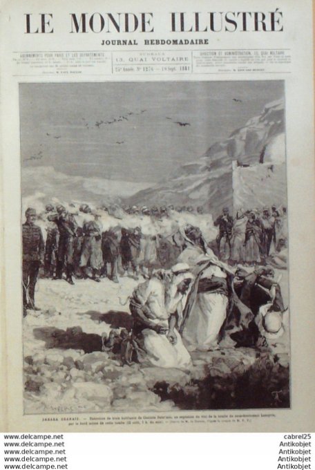 Le Monde illustré 1881 n°1276 Lille (59) Algérie Oran Chella Dahr'mia El Abiod Sidi Cheikh Tadzima G