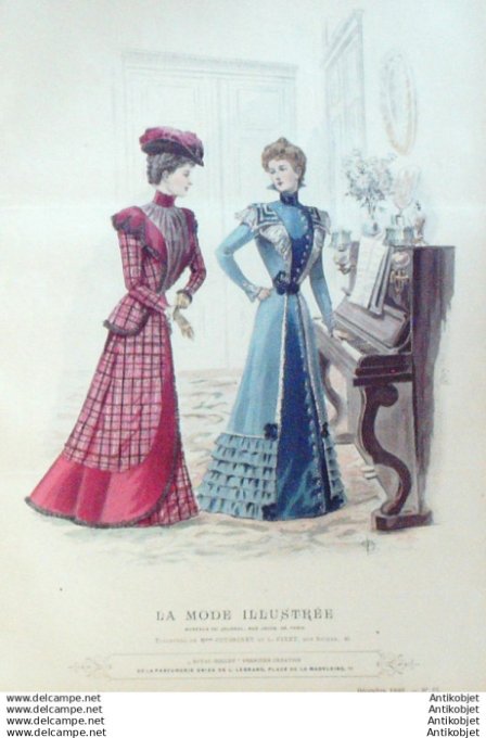 Gravure Mode illustree 1898 # 51 (Old Fashion plate) RARE