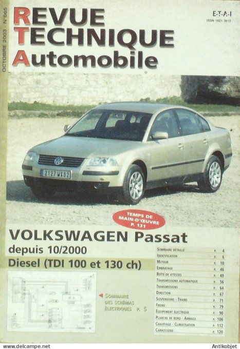 Revue Tech. Automobile 2003 n°665 Volkswagen Passat