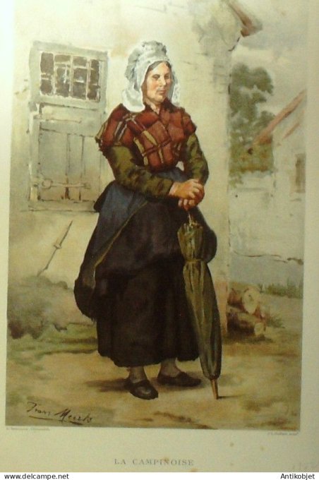 Grand-Est Champigny (51) Paysanne Campinoise signé F.Meerts XIXème
