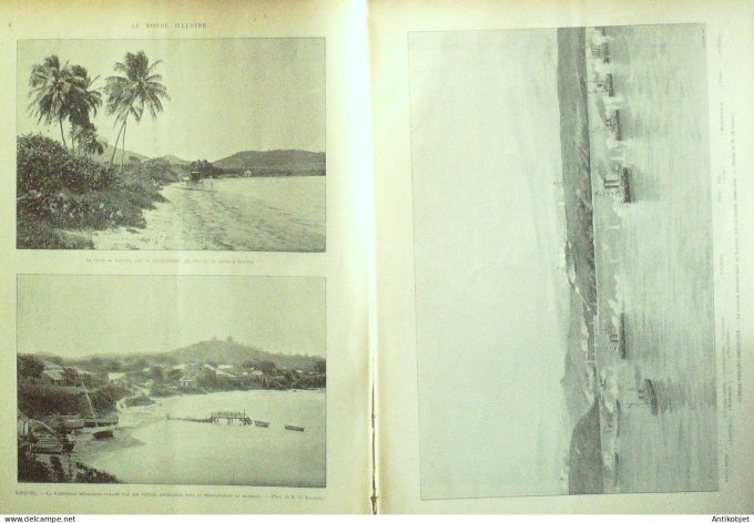 Le Monde illustré 1898 n°2153 Cuba Santiago Baiquiri Caimanera Guantemano Belgique  Château Ardenne