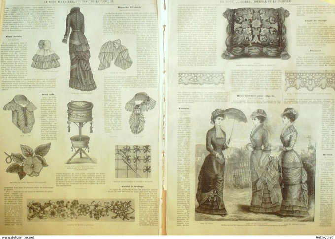 La Mode illustrée journal + gravure associée 1880 #  27