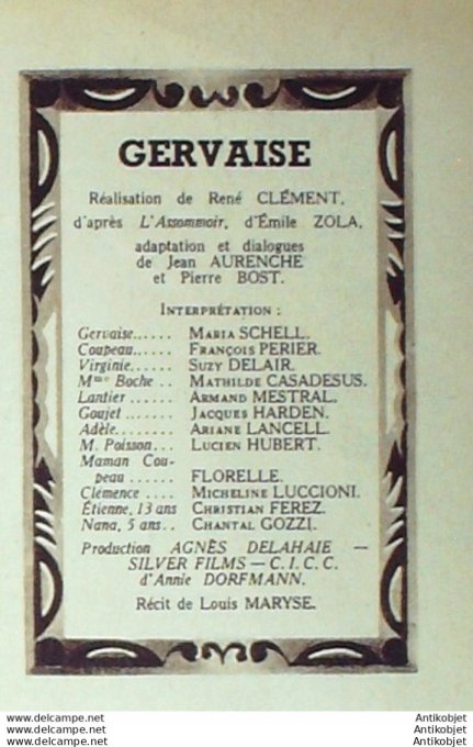 Gervaise Armand Mestral Maria Schell François Périer Suzy Delair