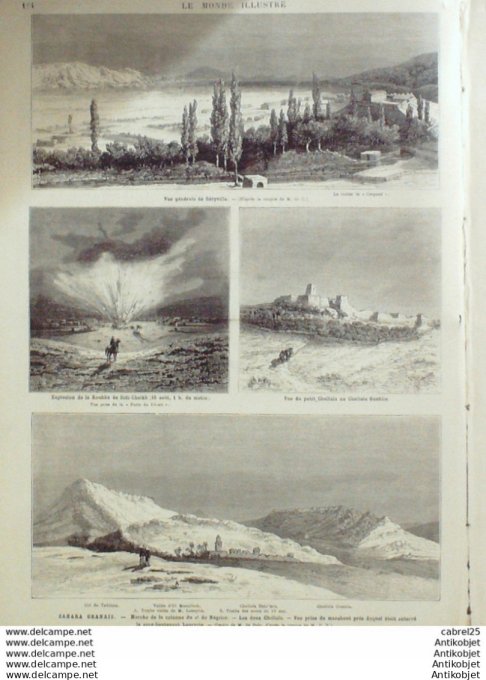 Le Monde illustré 1881 n°1276 Lille (59) Algérie Oran Chella Dahr'mia El Abiod Sidi Cheikh Tadzima G