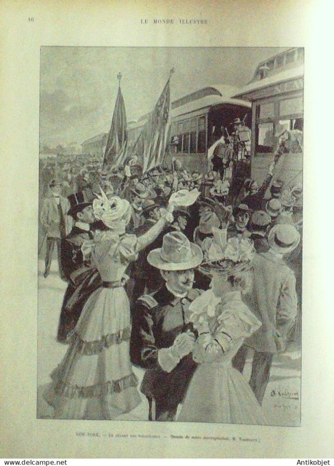 Le Monde illustré 1898 n°2153 Cuba Santiago Baiquiri Caimanera Guantemano Belgique  Château Ardenne