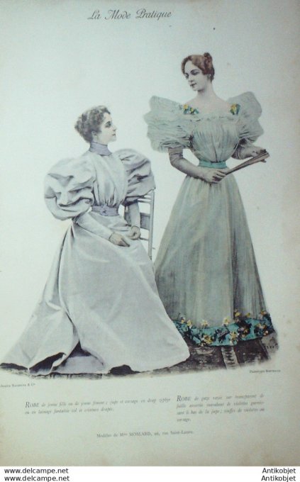 La Mode pratique 1895 # 19 Robes de drap Zéphyr et gaze