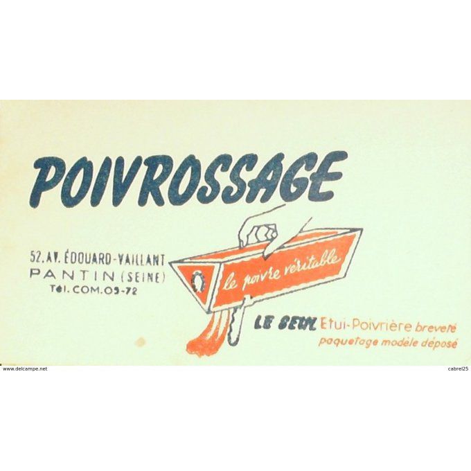 Buvard POIVROSSAGE Alimentaire