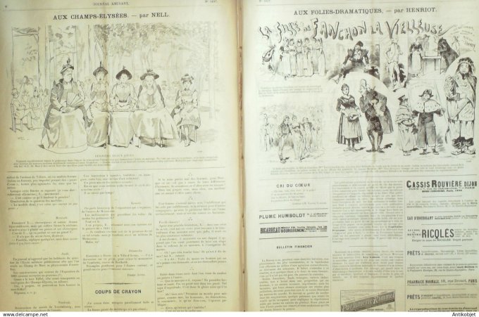 Le Journal Amusant 1891 n°1837 Les serviteurs le budget, bribes et morceaux la fille de Fanchon