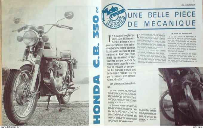 Moto Revue 1969 n° 1917 Vanderbecken 650cc Benelli Honda CB 350 Sourdot