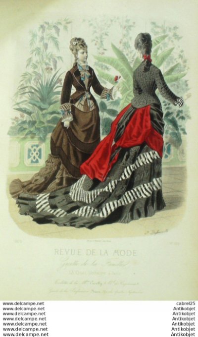 Gravure Mode La Gazette 1875 # 165 (Old Fashion plate)