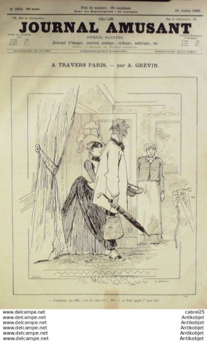 Le Journal Amusant 1886 # 1560 Marine de Paul Leonnec Caprices de juillet de Mars