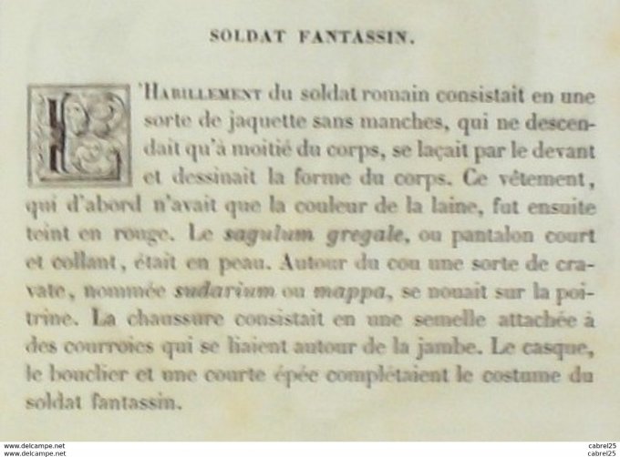 Italie ROME Soldat romain fantassin 1859