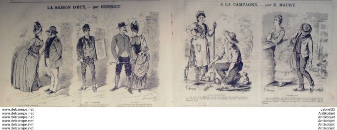Le Journal Amusant 1886 # 1560 Marine de Paul Leonnec Caprices de juillet de Mars