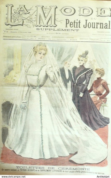 La Mode du Petit journal 1898 n° 46 Toilettes Costumes Passementerie