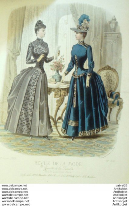 Gravure Mode La Gazette 1888 # 841 (Old Fashion plate)