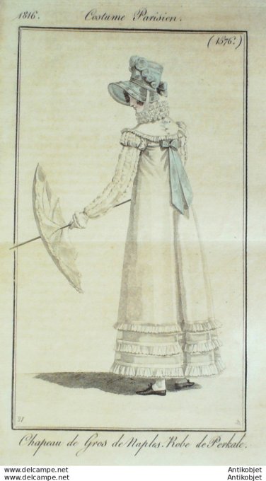 Costume Parisien 1816 # 1576 Robe perkale