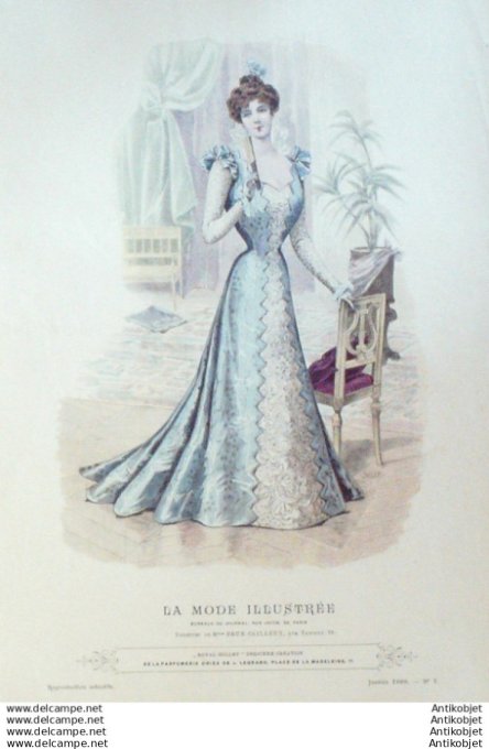 Gravure Mode illustree 1899 # 01 (Old Fashion plate) RARE