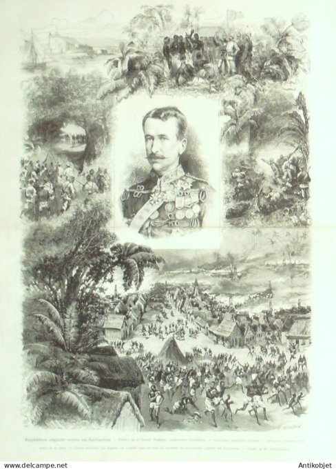 Le Monde illustré 1874 n°886 Espagne Somorrostro guerre Carliste Ballon Etoile polaire