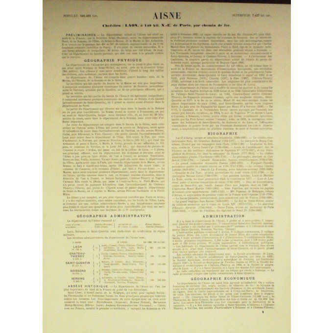 Carte Aisne (02) Laon Graveur Lecoq Waltner Barbier 1868