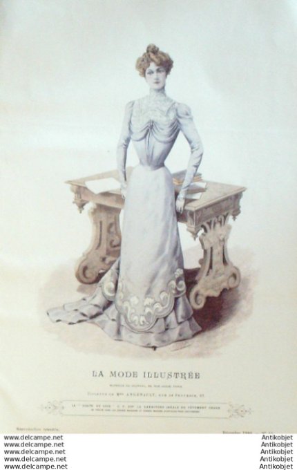 Gravure Mode illustree 1899 # 53 (Old Fashion plate) rare