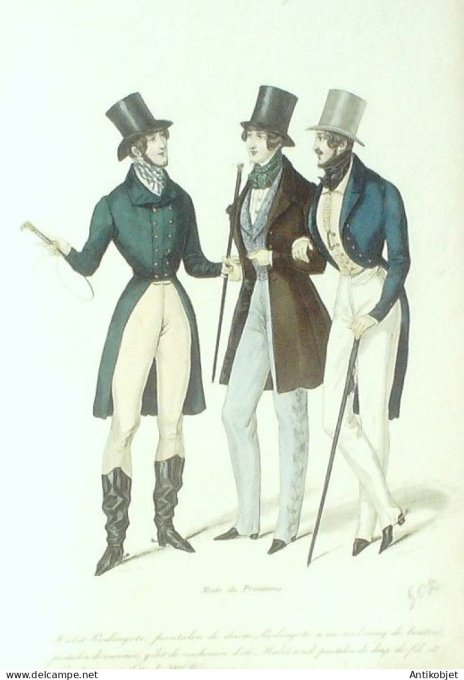 Gravure La mode 1836 # 502 (aquarelle old Fashion plate)