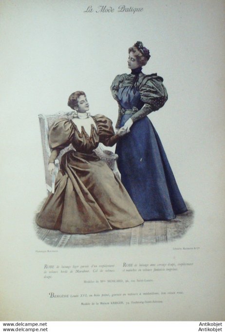 La Mode pratique 1895 # 20 Robes de lainage Maison Krieger